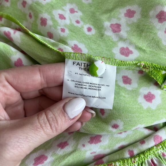 Faithfull Le Bon Floral & Apple Green Emili Dress - S - Picture 7 of 9